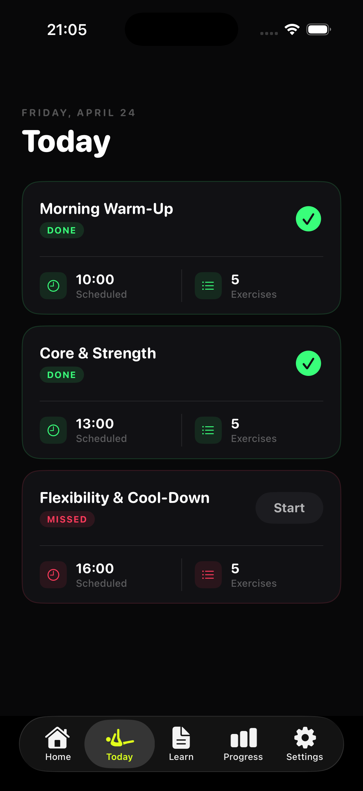 Today's sessions